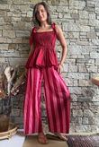 Bloc Striped Wide Barrel Pant Sangria & Candy